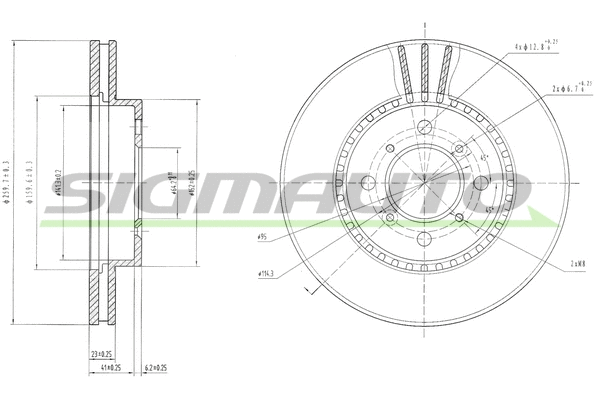 Disque de frein SIGMAUTO DBA511V