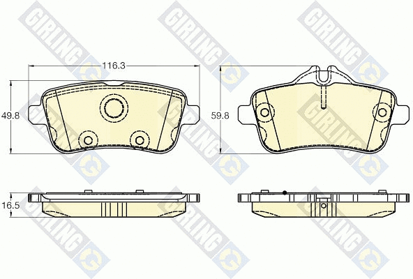 Kit de plaquettes de frein, frein à disque GIRLING 6119471