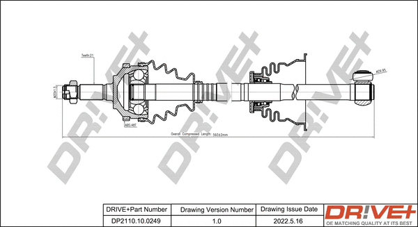Arbre de transmission Dr!ve+ DP2110.10.0249