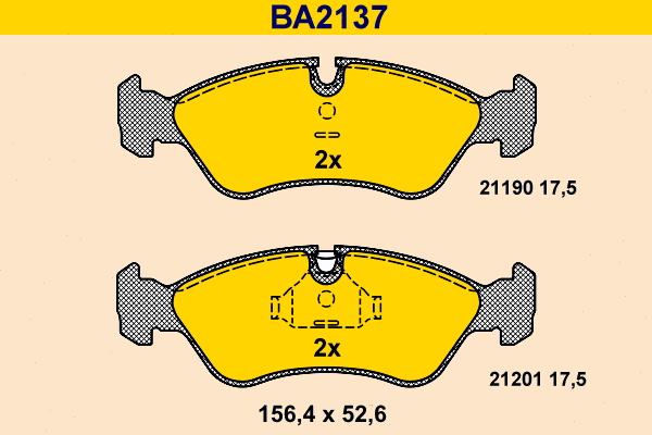 Kit de plaquettes de frein, frein à disque BARUM BA2137
