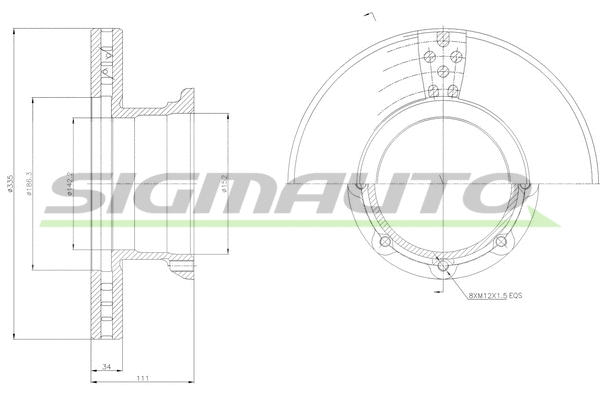 Disque de frein SIGMAUTO DB0188V
