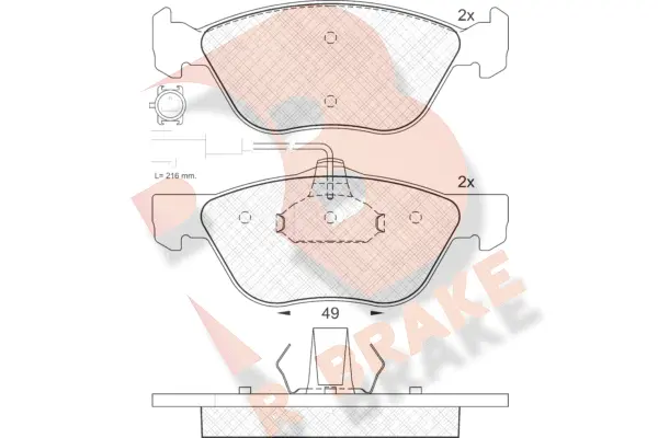 Kit de plaquettes de frein, frein à disque R BRAKE RB1283