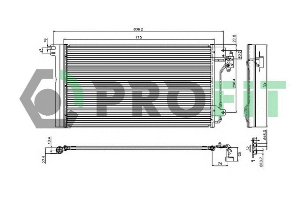 Condenseur, climatisation PROFIT PR 9572C1