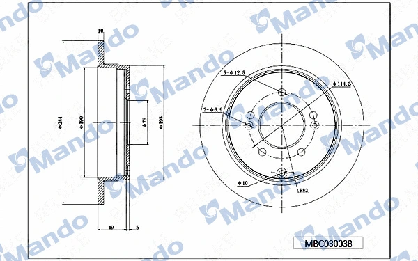 Disque de frein MANDO MBC030038