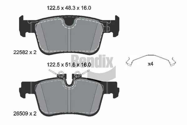 Kit de plaquettes de frein, frein à disque BENDIX Braking BPD2387