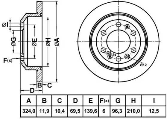 Disque de frein FIT FR1041