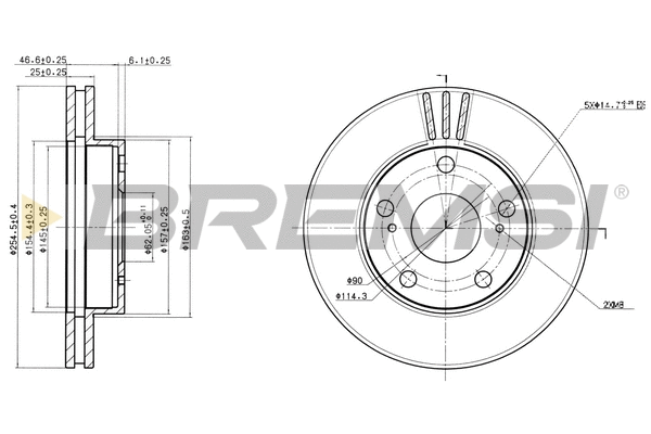 Disque de frein BREMSI CD6780V