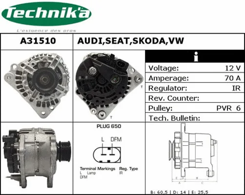 Alternateur Technika A31510