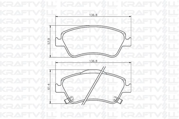 Kit de plaquettes de frein, frein à disque KRAFTVOLL GERMANY 07010088