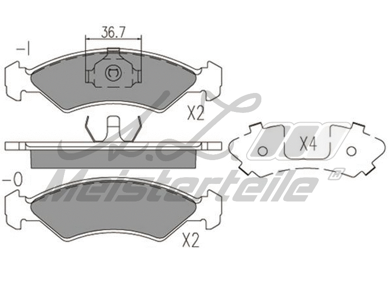 Kit de plaquettes de frein, frein à disque A.Z. Meisterteile AZMT-44-022-1753