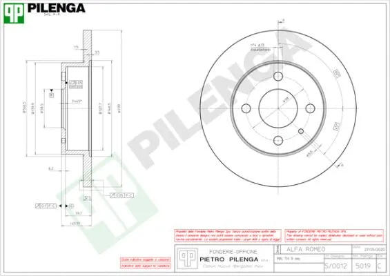 Disque de frein PILENGA 5019