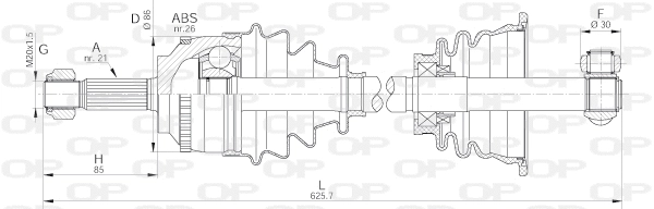 Arbre de transmission OPEN PARTS DRS6066.00