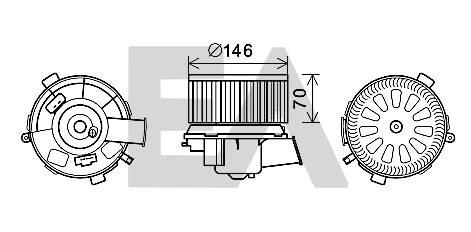 Moteur électrique, pulseur d'air habitacle EACLIMA 42A55009