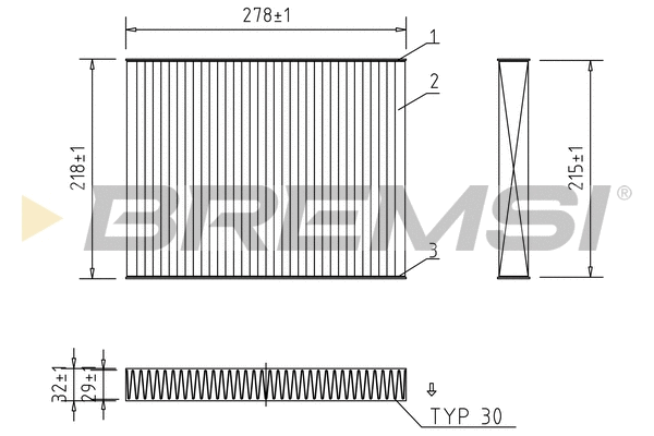 Filtre, air de l'habitacle BREMSI FC0993C