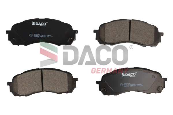 Kit de plaquettes de frein, frein à disque DACO Germany 323610