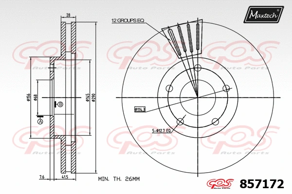 Disque de frein MAXTECH 857172