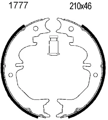 Jeu de mâchoires de frein, frein de stationnement ANDEL A1777