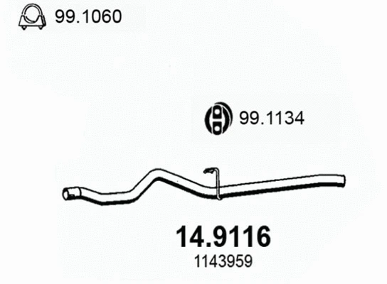 Tuyau d'échappement ASSO 14.9116