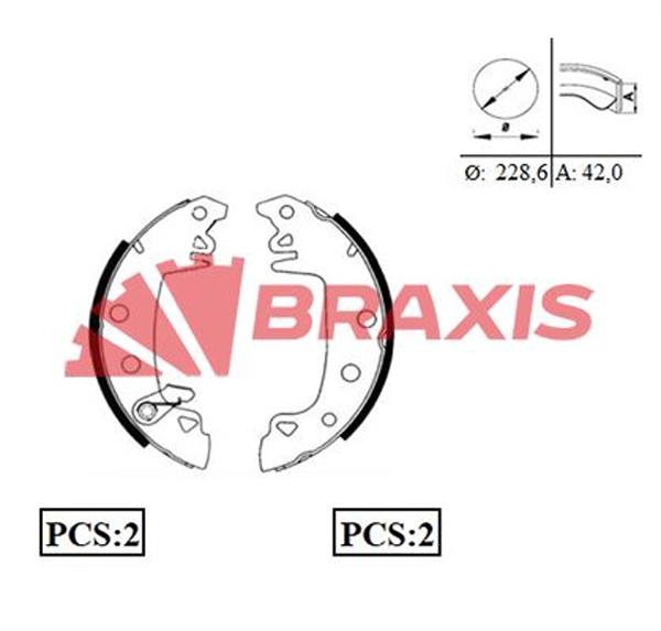 Jeu de mâchoires de frein BRAXIS AC0001