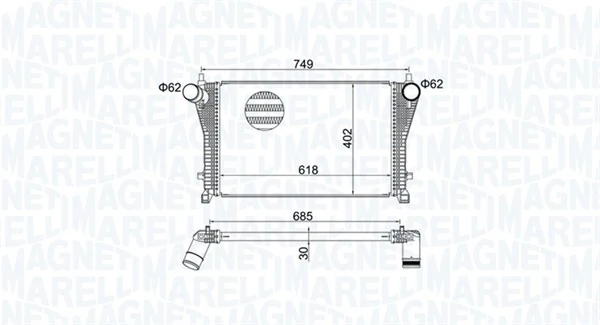 Refroidisseur d'air de suralimentation MAGNETI MARELLI 351319205370