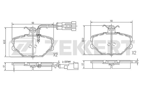 Kit de plaquettes de frein, frein à disque ZEKKERT BS-1395
