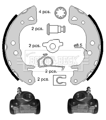 Jeu de mâchoires de frein BORG & BECK BBS1017K