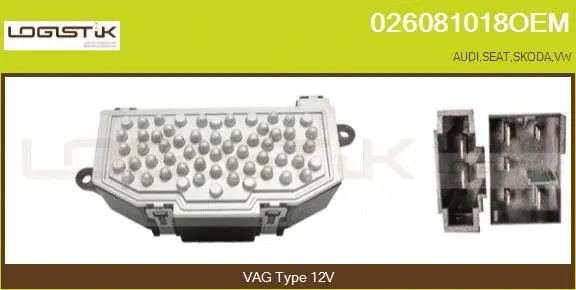 Résistance, pulseur d'air habitacle LGK 026081018OEM