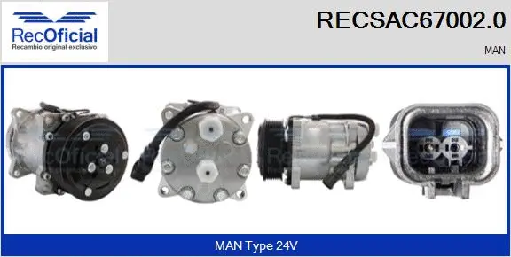 Compresseur, climatisation RECOFICIAL RECSAC67002.0