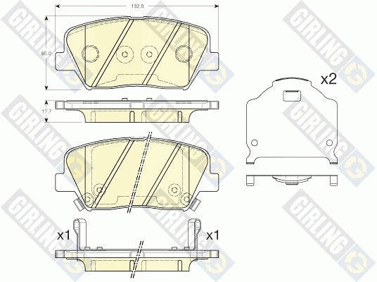 Kit de plaquettes de frein, frein à disque GIRLING 6135495