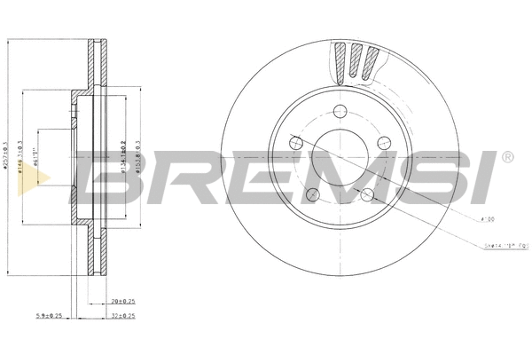 Disque de frein BREMSI CD7376V