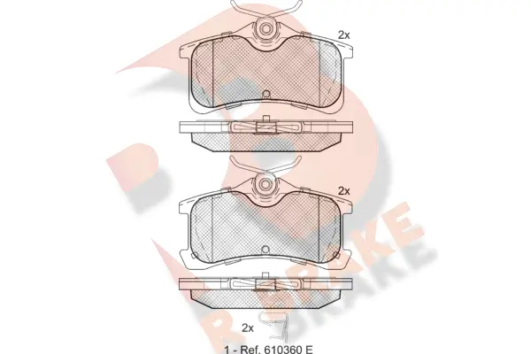 Kit de plaquettes de frein, frein à disque R BRAKE RB1728