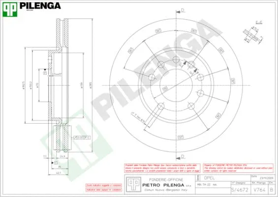 Disque de frein PILENGA V764