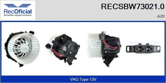 Pulseur d'air habitacle RECOFICIAL RECSBW73021.0
