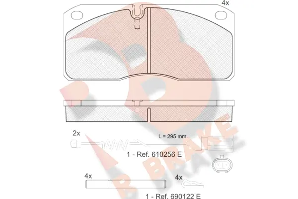 Kit de plaquettes de frein, frein à disque R BRAKE RB1078-117