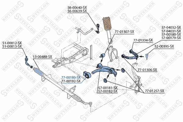 Suspension, bras de liaison STELLOX 77-00193-SX