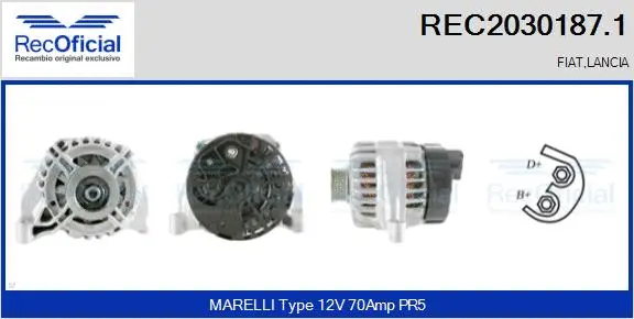 Alternateur RECOFICIAL REC2030187.1