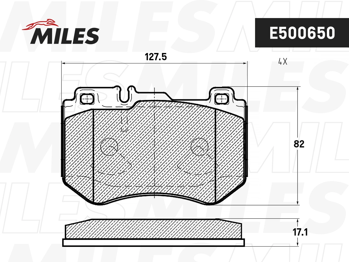 Kit de plaquettes de frein, frein à disque MILES E500650