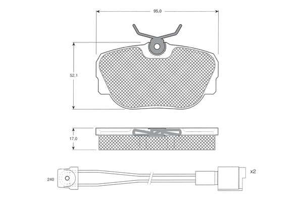 Kit de plaquettes de frein, frein à disque PROCODIS FRANCE PF12201
