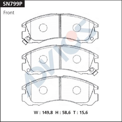 Kit de plaquettes de frein, frein à disque ADVICS SN799P