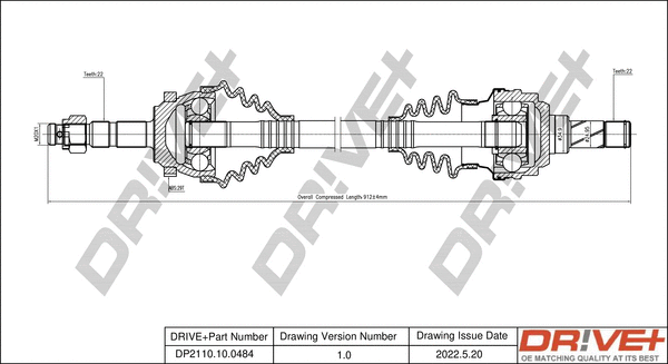 Arbre de transmission Dr!ve+ DP2110.10.0484