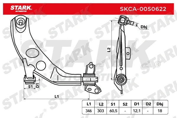 Bras de liaison, suspension de roue Stark SKCA-0050622