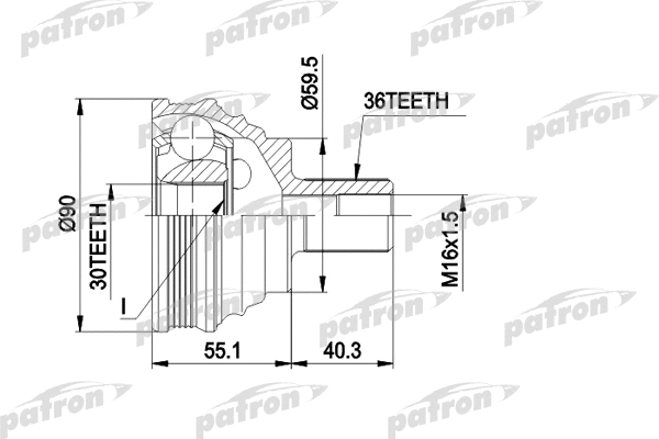 Jeu de joints, arbre de transmission PATRON PCV1467