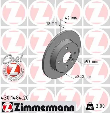 Disque de frein ZIMMERMANN 430.1484.20