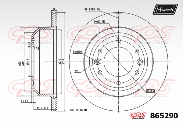 Disque de frein MAXTECH 865290
