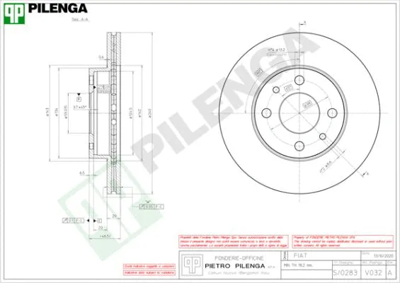 Disque de frein PILENGA V032