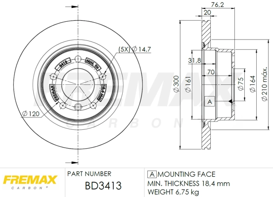 Disque de frein FREMAX BD-3413