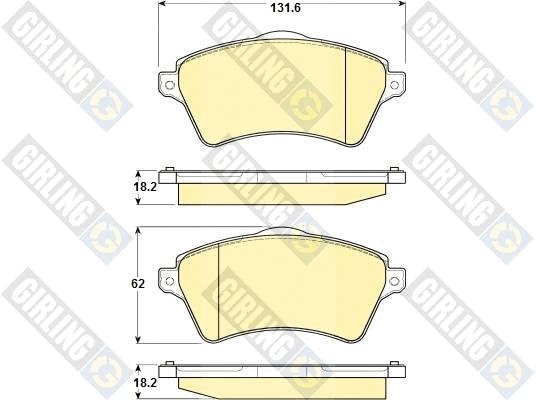 Kit de plaquettes de frein, frein à disque GIRLING 6114731