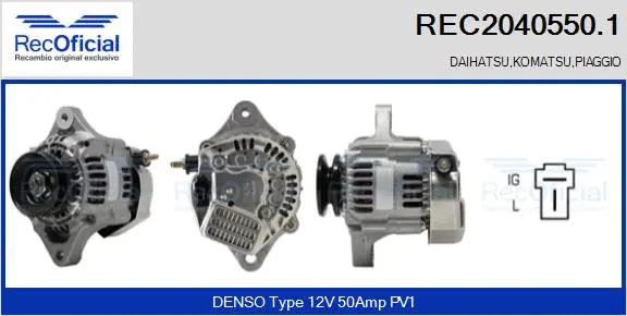Alternateur RECOFICIAL REC2040550.1