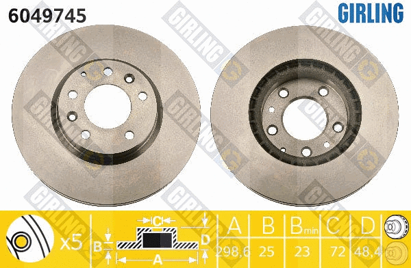 Disque de frein GIRLING 6049745