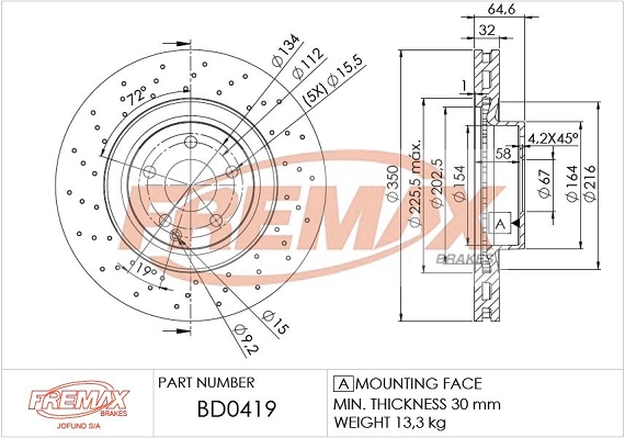 Disque de frein FREMAX BD-0419